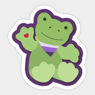 Green Nonbinary Pride Frog Sticker